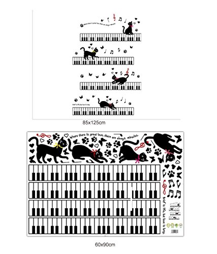 Wallpark Carino Nero Gatto Giocando Pianoforte