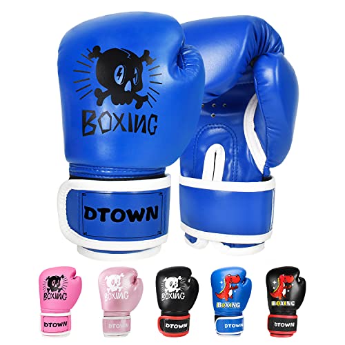 Dtown Kids Boxing Gloves for Kids 4oz 6oz Youth Boxing Gloves for Age 3 to 9 Years, Boys and Girls Training Boxing Gloves for Punching Bag, Kickboxing, Muay Thai, MMA