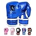 Dtown Kids Boxing Gloves 6oz Boys Gloves for Children Age 7 to 12 Years PU Leather Blue