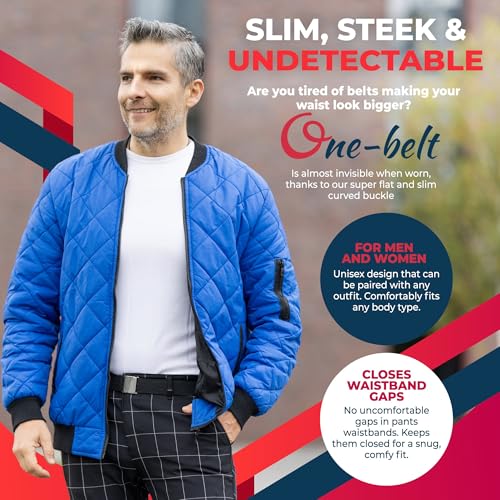 Image of ONE-BELT No Show Invisible Elastic Belts for Women & Men 1.30 inch inch adjustable Non Slip Zero Bulk. Designed in USA.