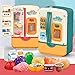 Kitchen Toys Fridge Refrigerator with Ice Dispenser Pretend Play Appliance for Kids, Play Kitchen Set with Kitchen Playset Accessories for Boys & Girls Music and Light