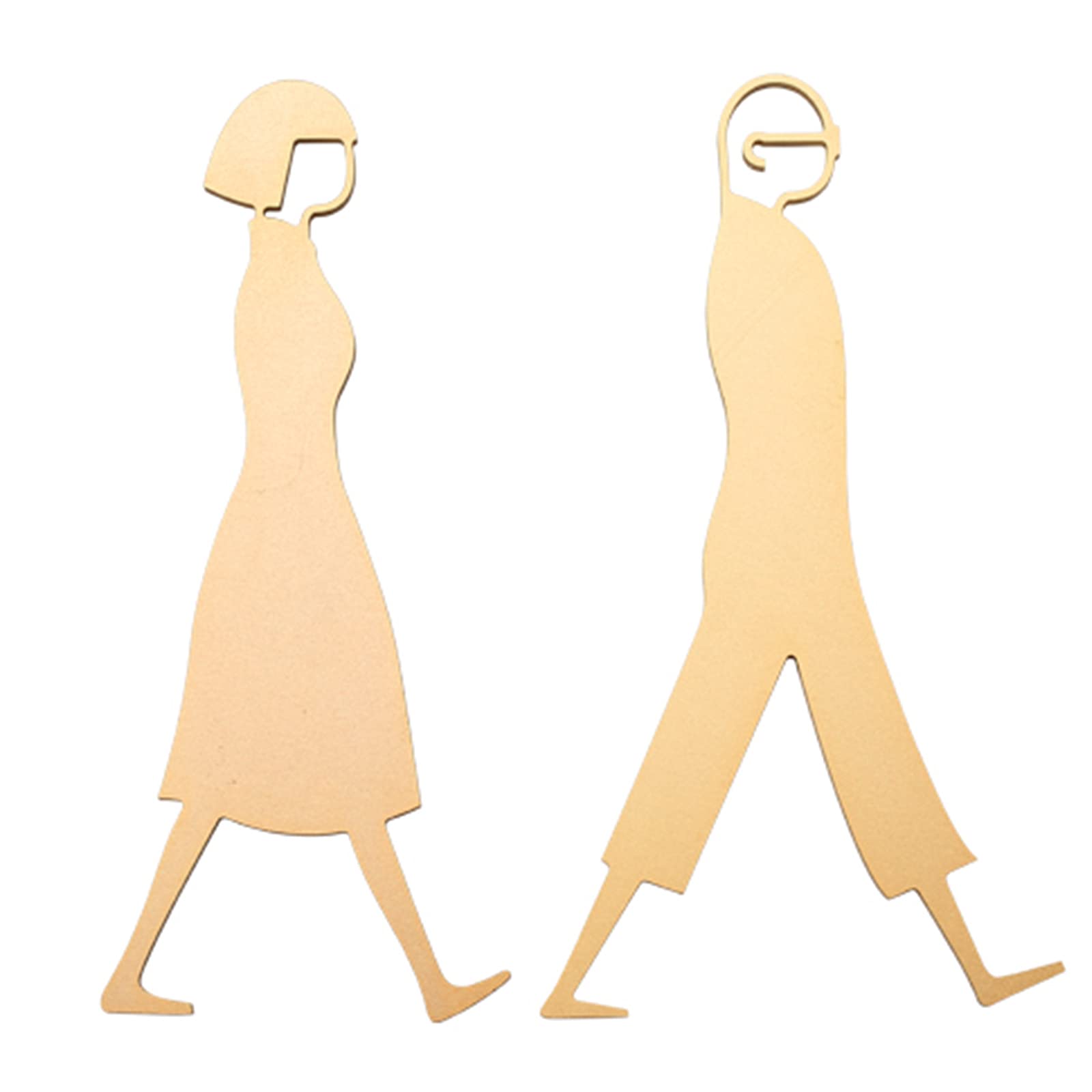 VNVFJKLO restroom sign, Bathroom Door Sign/Placard, Minimalist Aluminum Signs, Fitting Room Indication, for Business Office & Restaurant(Gold)