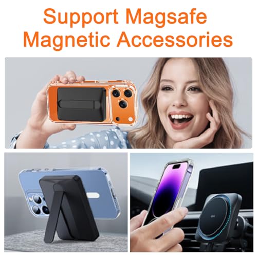 Image of COJOC 3PCS for Magsafe Ring Sticker,Universal Magnetic Conversion Adapter Compatible with Wireless Charging Accessories for iPhone 17 /Air /16 /15 /14 Series, Galaxy Series and Phone Case,Orange