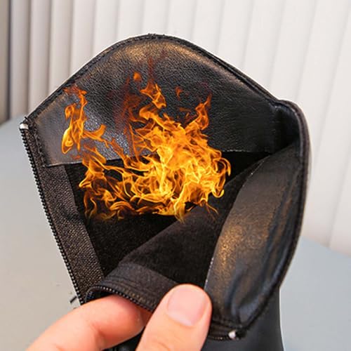 White Boots for Girls:Fashion Lace up Riding Boot Winter Warm Fleece PU Leather Side Zipper Punk Goth Shoes School Party Wedding2