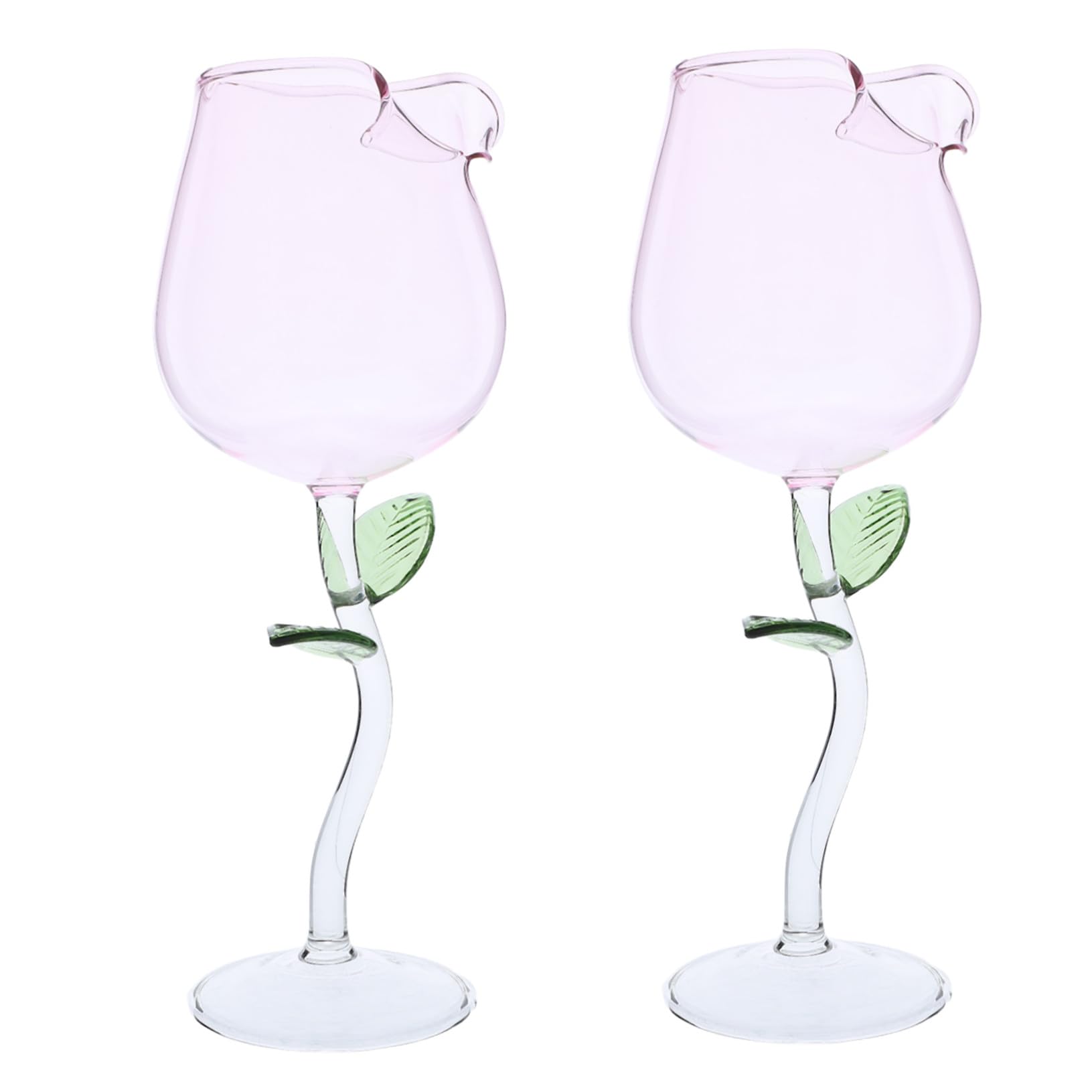 Verres à vin rose en fleur pour célébrer votre Saint-Valentin