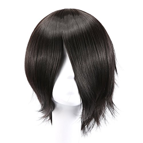 MapofBeauty 14 Inches/35cm Fashion Short Straight Cosplay Wig (Black)