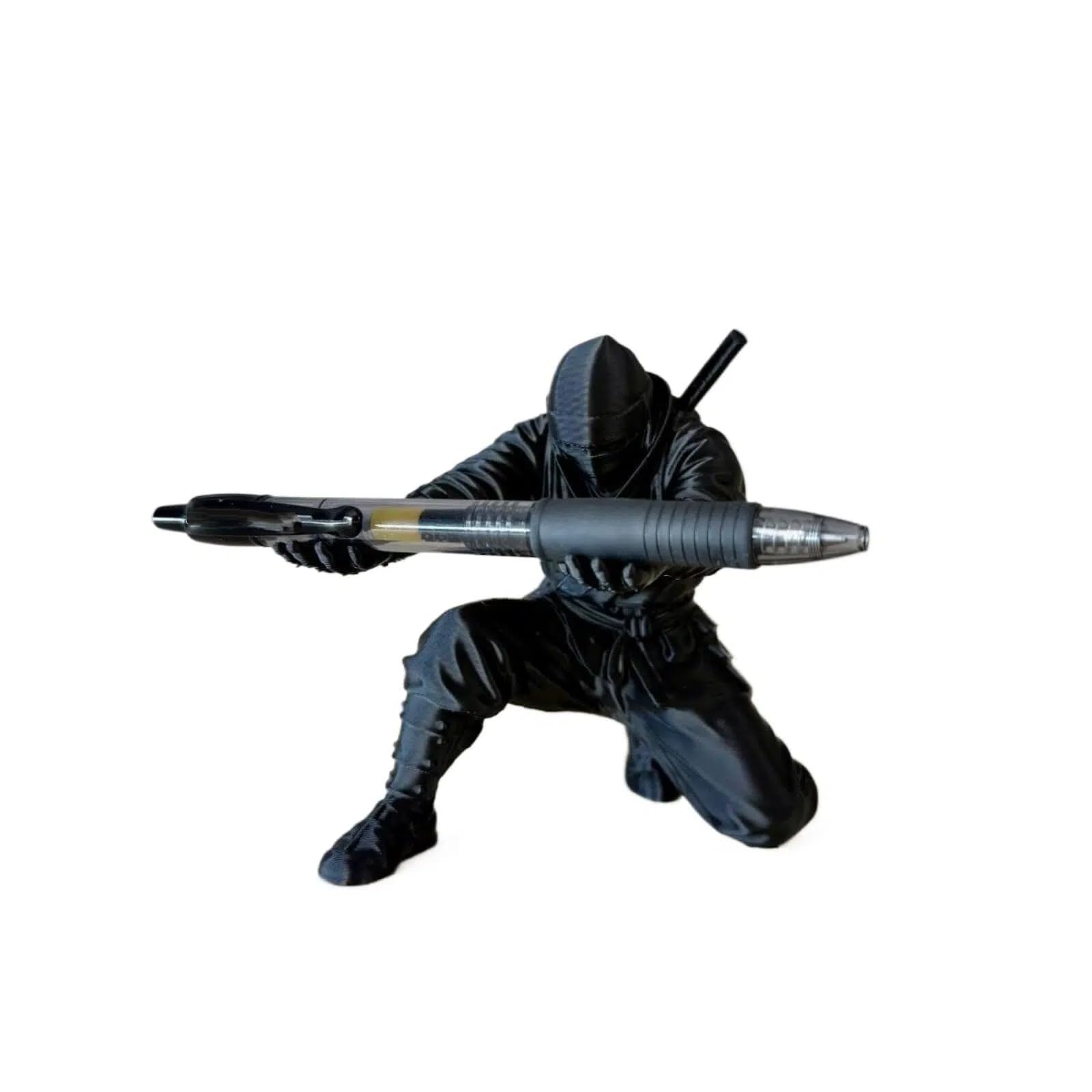 Creative Ninja Kneeling Knight Pen Holder, Armor Figurine Desktop Stand & Office Decor