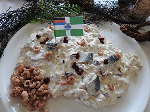 GreetFish Krabbensalat, Krabben und Bismarck Stücke, Dillrahm mit Cranberries, herb-süß, 250g