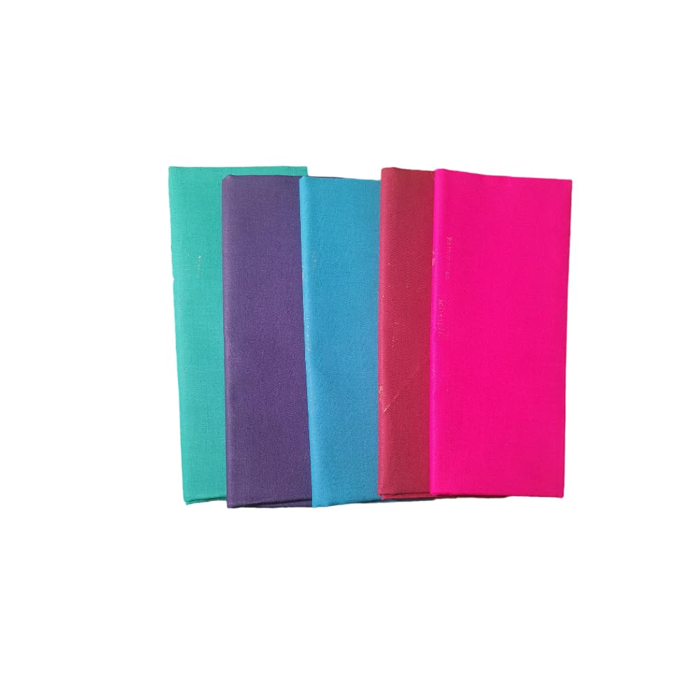 Cotton Blouse Material 1Meter Unstitched | Rubia Premium Plain 2 * 2 Blouse Piece Material Set Of 5 | Durga Puja-image-40