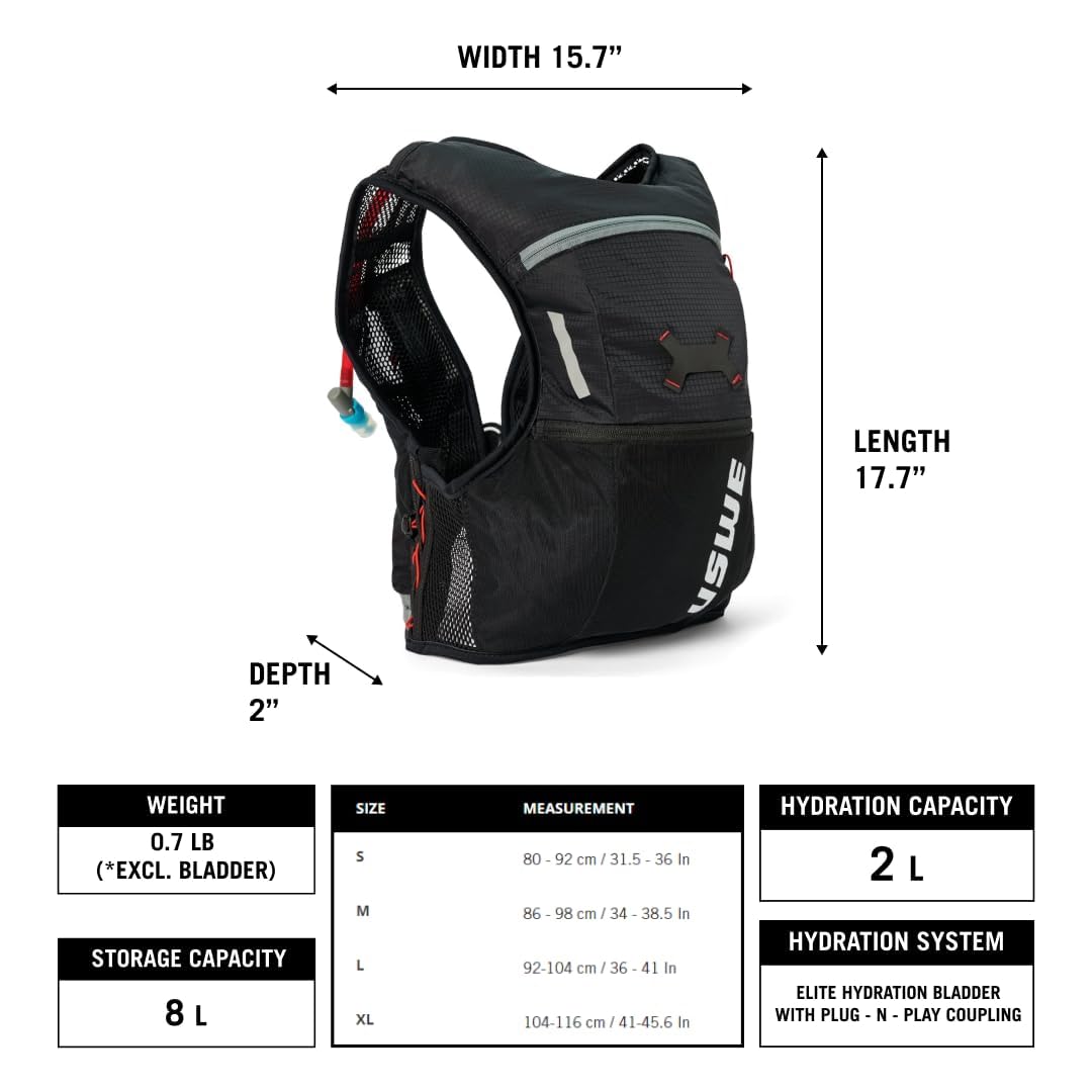 Amazon.com : USWE Rush 8L Bike Hydration Vest, Adjustable Chest