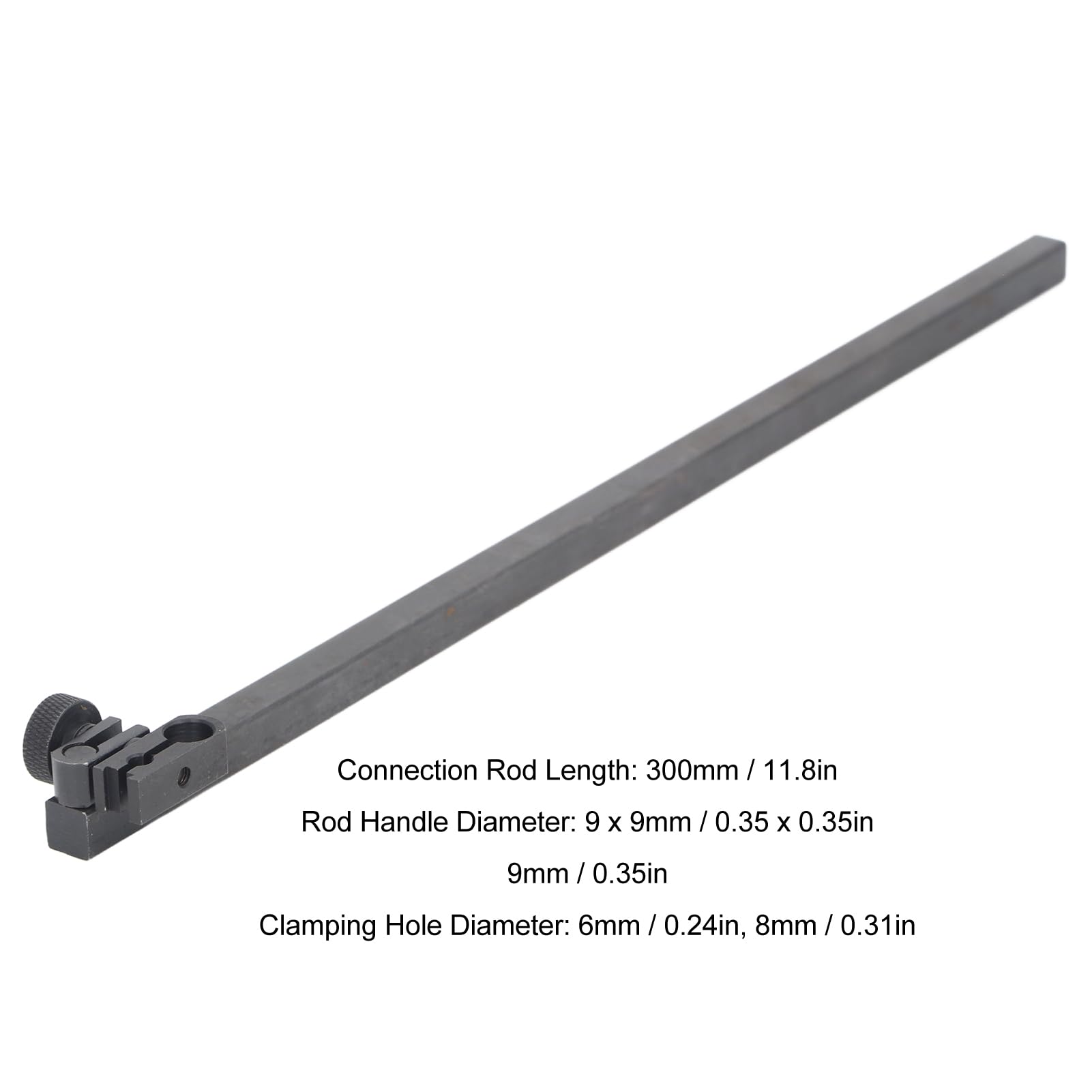 Dial Test Indicator, Rectangular Height Gauge Swivel Post Holder Bar, Dial Indicator Extension Rod Clamp Attachment 9x9x300mm