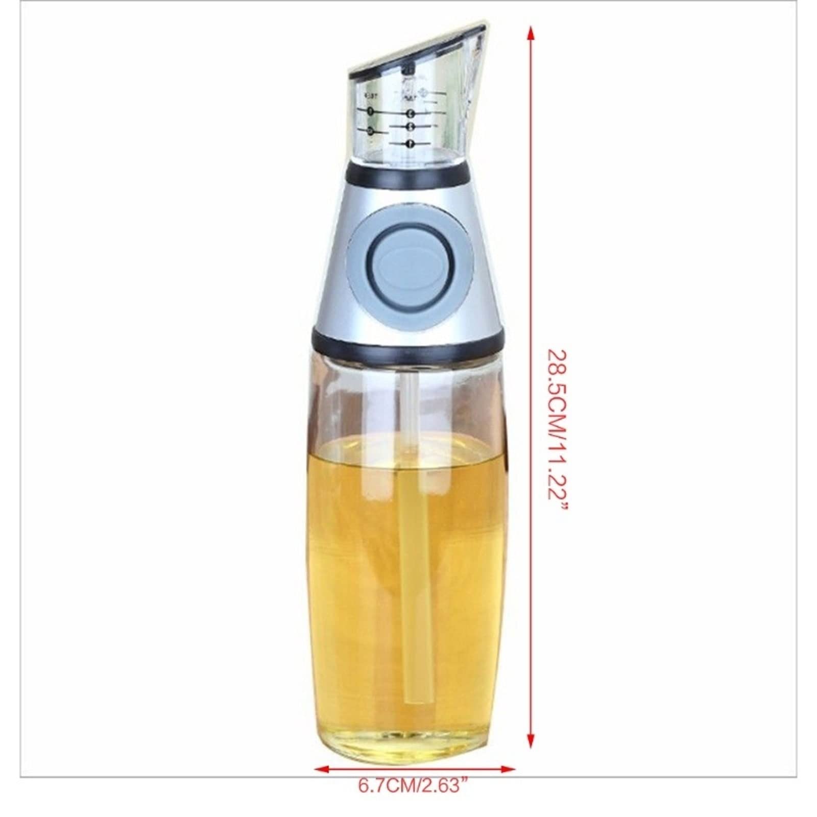 Tarros de especias Botella de vinagre con vertedor de vinagre sin goteo, controla fácilmente la ingesta de grasa. Dispensador de aceite, botella dispensadora de aceite de medición de presión