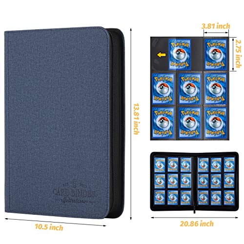 Foalgo Trading Card Binder, Card Collection Binder Album Folder With 540 Side Loading Pockets, 9 Pocket Trading Card Album Folder For Tgc,Mtg, Baseball Cards, Yugioh ( Blue ) #TOP3