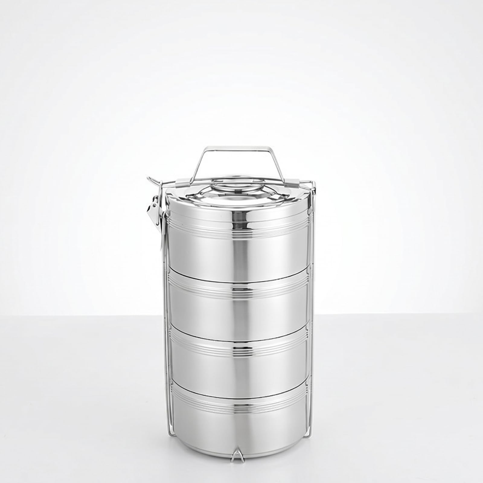 Baoblaze Contenitore Termico Pranzo Portavivande Bento Porta Alimenti Acciaio Inox con Compartimenti da 8cm E Impilamento Stabile Adatto per Ufficio Scuola Picnic Viaggio Campeggio