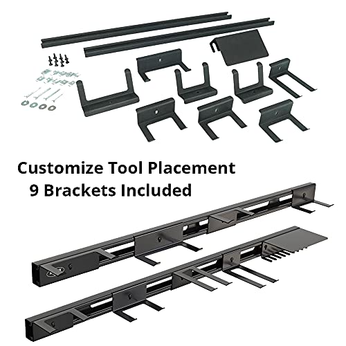 Koova Garden Tool Organizer for Garage Rake Holder Wall Mount