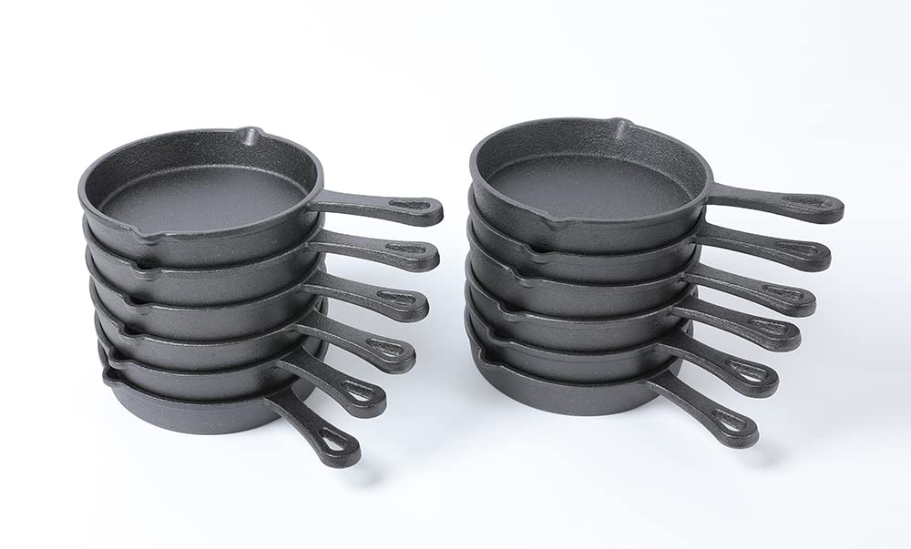 Photo 1 of HAWOK Cast Iron Mini Skillet, Round Pan, Mini Server, DIA 5.3inch, 12 Pcs, Black