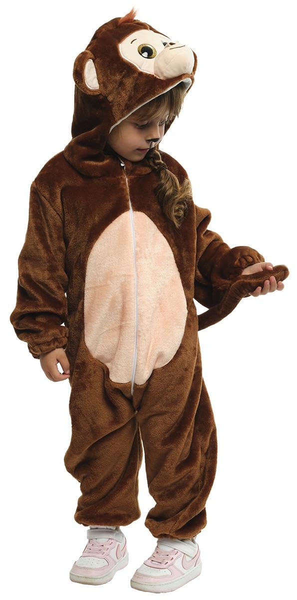 Rubies Disfraz Mono Jungla para niños y niñas, Jumpsuit con capucha y cola, Oficial Rubies para Carnaval, Halloween, Fiestas y cumpleaños