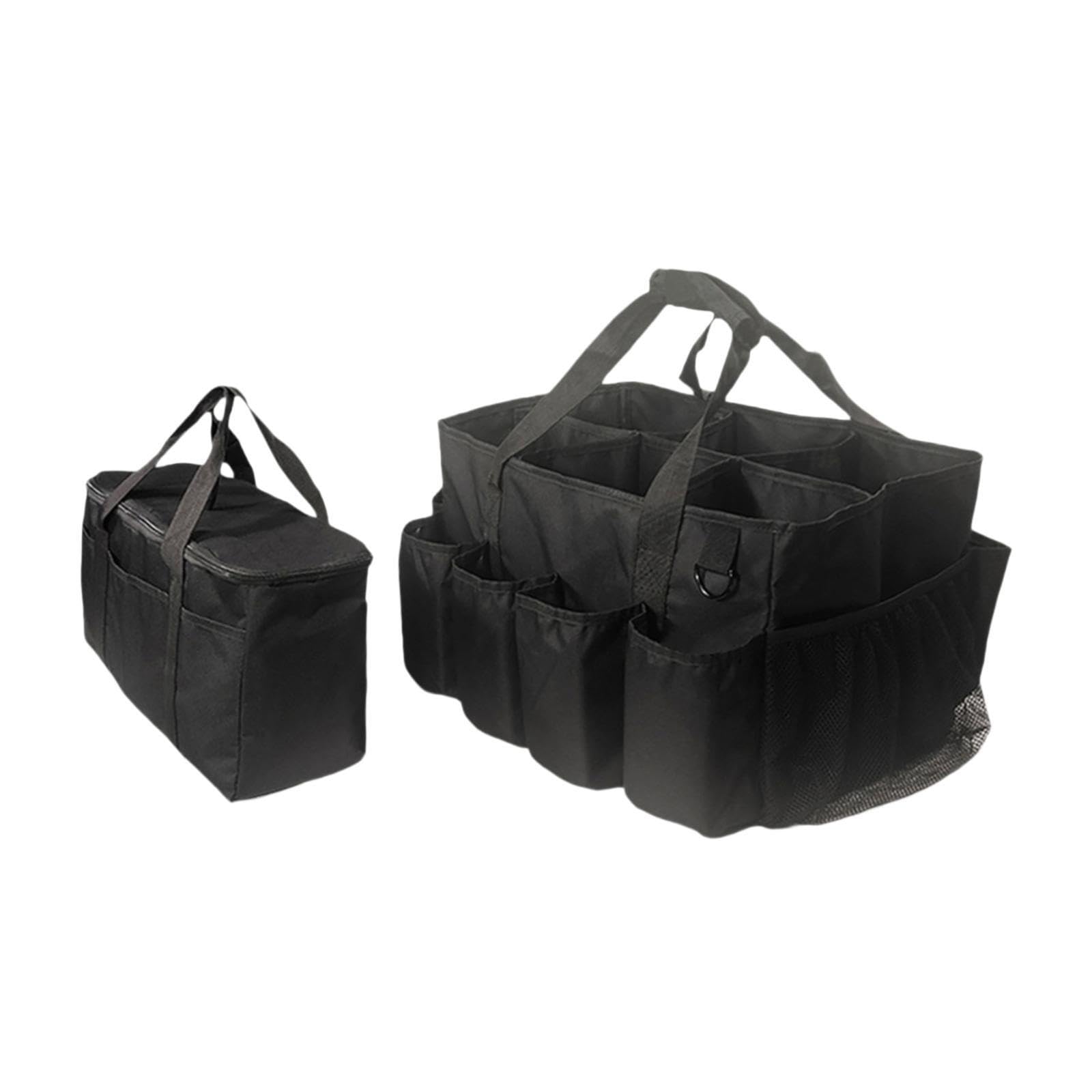 Borsa portaoggetti per la pulizia durevole con maniglia, progettata per organizzare i prodotti per la pulizia per lavoratori e professionisti, borsa, 2 pezzi di sacchetti