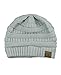 C.C Trendy Warm Chunky Soft Stretch Cable Knit Beanie Skully, NAT Gray