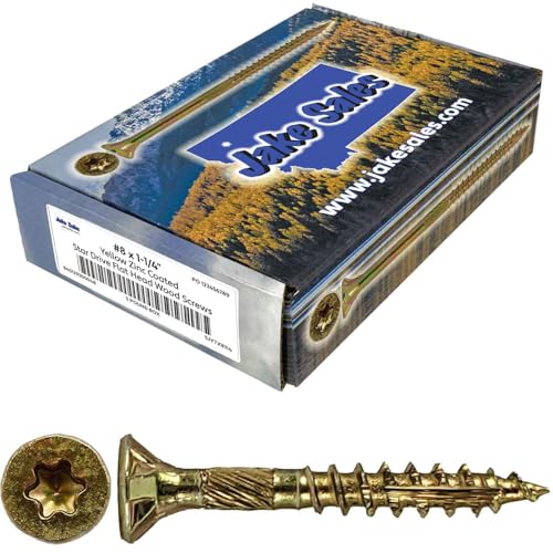 Vis à bois Torx dorée #8 x 3,8 cm boîte de 2,3 kg pour quincaillerie bois