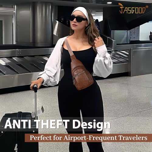 JASGOOD Anti Theft Small Sling Bag for Women Leather Fanny Packs Crossbody Bags Trendy Anti-Theft Sling Purse for Travel4
