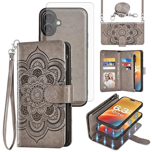Coque iPhone 17 de protection intégrale en TPU avec étui portefeuille amovible chic