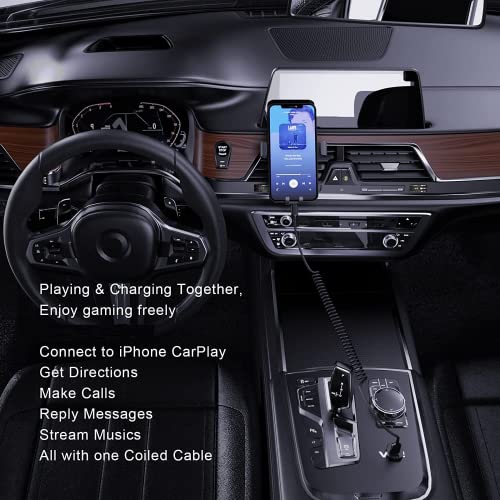 [Apple Mfi Certified] Coiled Lightning Cable, 2 Pack 6Ft Retractable Short Iphone Charger Cable For Car Usb To Lightning Charger Cord Compatible With Iphone 14 13 12 11 Pro Max Xs Xr X 8 7 Ipad, Black #TOP2