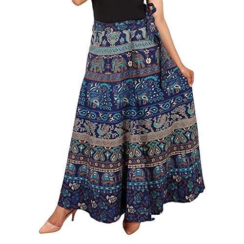 ukal Cotton Printed Wrap Long Regular Fit Skirt for Women (Free Size, Multicolored)-picture-25