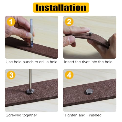 image for SVLING 155 Sets Black Chicago Screws Leather Rivets Kit, 7 Sizes (M5*4