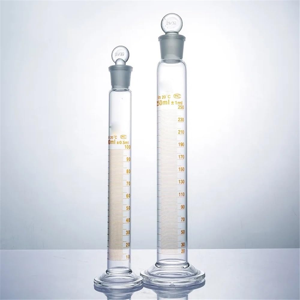 Equipos y suministros de laboratorio Probeta graduada de 500 ml con tapón vidrio esmerilado, base redonda, equipo laboratorio
