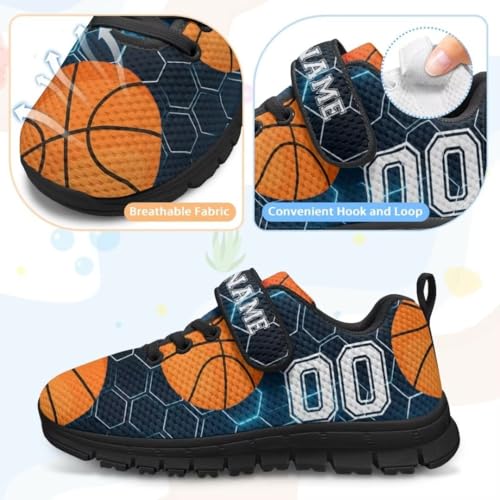 Children Sports Sneaker Balls Print Hook & Loop Closure Unisex Child Anti Slip Lightweight Shoes for School Running 5