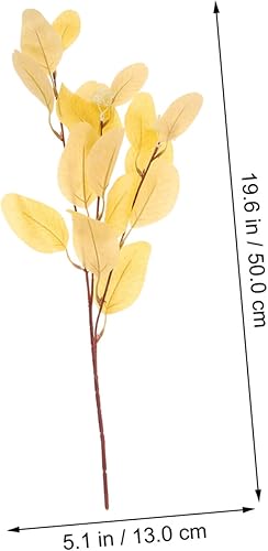 Miniatura 5 de Cabilock 3 piezas de hojas de eucalipto de imitación para decoración de mesa de boda, decoraciones verdes, tallos de eucalipto secos, tallos de