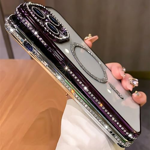 Coque magnétique de luxe à paillettes diamant pour iPhone 12 Pro Max - 4