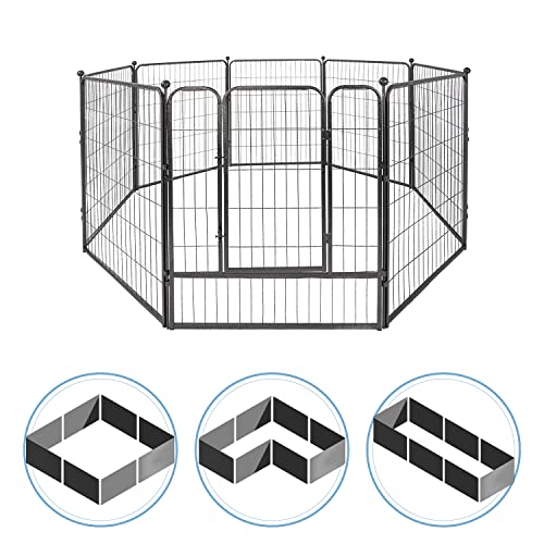 Fencer Wire Tragbares Laufgitter für den Innenbereich, Metall, faltbar, für große/mittelgroße/kleine Tiere, robuster Zaun, Hundehütte mit Tor, erhältlich in 8/16/24/32 Paneelen – 101,6 cm Höhe, 8