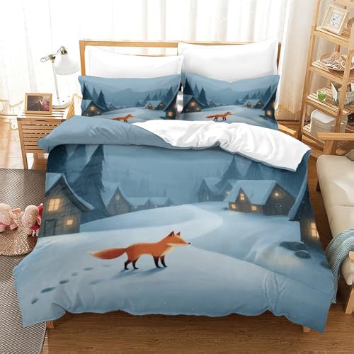 Housse de couette loup fermeture éclair parure de lit résistante