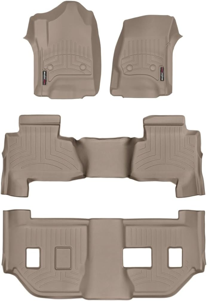 WeatherTech Custom Fit FloorLiners for Chevrolet Suburban, Yukon XL, Suburban - Full Set (45607-1-8-9), Tan