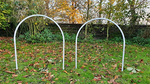 Wuzzmann Lot de 2 arcs de Hoopers NADAC Hoopers Agility avec clous de terre/PVC blanc/gris