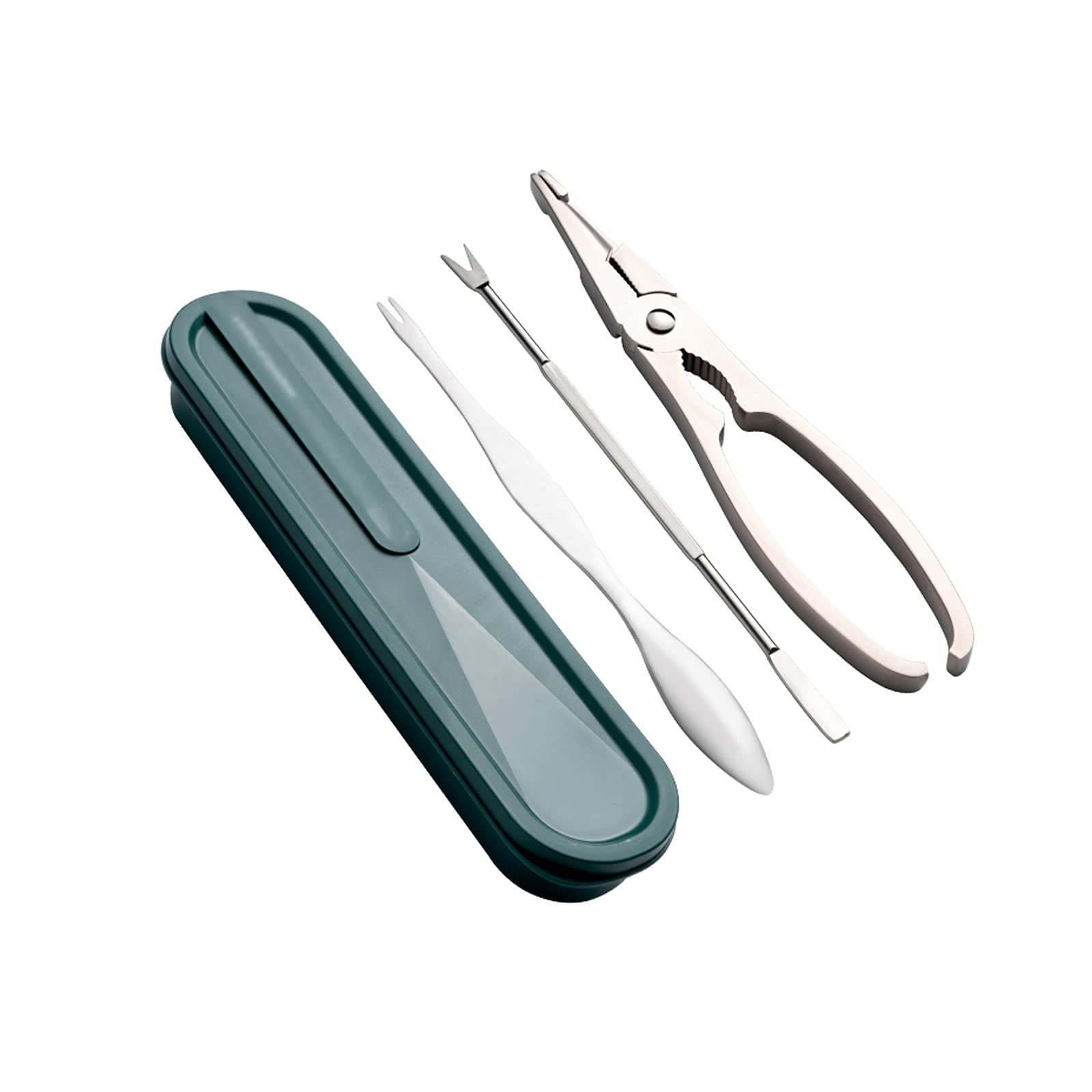 Set di Utensili per Frutti di Mare Set di Utensili per Frutti di Mare Forchetta E Stuzzicadenti in Acciaio Inossidabile Set di Cracker per Frutti di Mare in Lega di Zinco(Green)