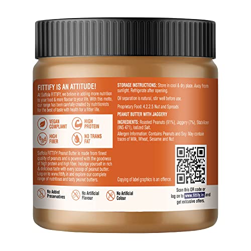 Image of Saffola FITTIFY Whey Protein Peanut Butter | Dark Chocolaty | 200g & Saffola FITTIFY Vegan Protein Peanut Butter | 340g