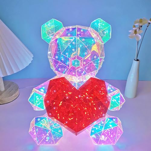 Regalo premuroso: questo adorabile giocattolo a forma di orso non è solo un ottimo regalo per Natale, San Valentino, festa della mamma o compleanni, ma anche una bella decorazione che può creare uno spettacolo di luci coinvolgente in qualsiasi stanza.