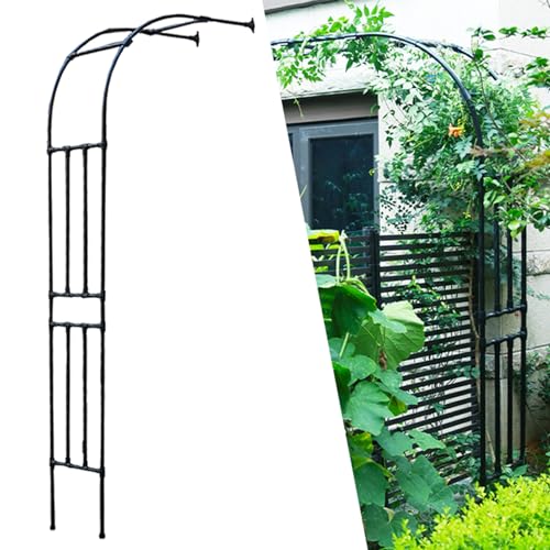 Treillis d'arche de jardin en métal pour plantes grimpantes et roses – Pergola décorative pour jardin, terrasse et pelouse – Support pour vignes et fleurs