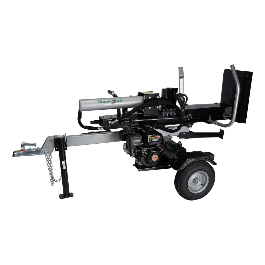 22t Holzspalter Benzin Motorbetrieben – Vertikal-Spalter für Baumstämme bis 60cm, Kraftvoller 196ccm Motor, Mobiles Fahrwerk bis 72 km/h, Forstgerät Brennholzspalter