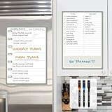 JJPRO Non-Magnetic Dry Erase Weekly Calendar for Fridge,Reusable Weekly Meal Planner and to Do List Whiteboard Bundle-Starts Monday,8.5