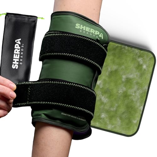Image of Medium Gel Ice Packs for Injuries Reusable Wrap with Straps - Hot and Cold Pack for Pain Relief, Tennis Elbow, Ankle, Foot, Hand - 8 inch x 12 inch - Green