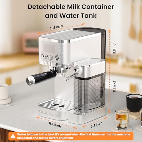 URintells 20 Bar Espresso Machine, Professional LED Display Espresso Maker with Automatic Milk Frother for Coffee with American Cappuccino, Coffee Maker - Image 9