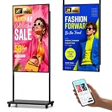 HARZHI 55'' Monitor Pubblicitario per Vetrine 3000Nits Alta Luminosità Regolazione-Auto, FHD Totem Pubblicitario Digitale, Controllo App/Cloud, HDMI/USB/WIFI, Negozi di Lusso/Negozi di Abbigliamento