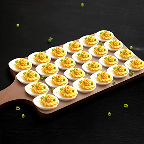 24 Holes Reversible Deviled Egg Tray Charcuterie Board Wood Deviled Egg Platter Rustic Deviled Egg Plates Wooden Hard Boiled Egg Platter Food Serving Platter For Cheese Holder Dish Containers #TOP4