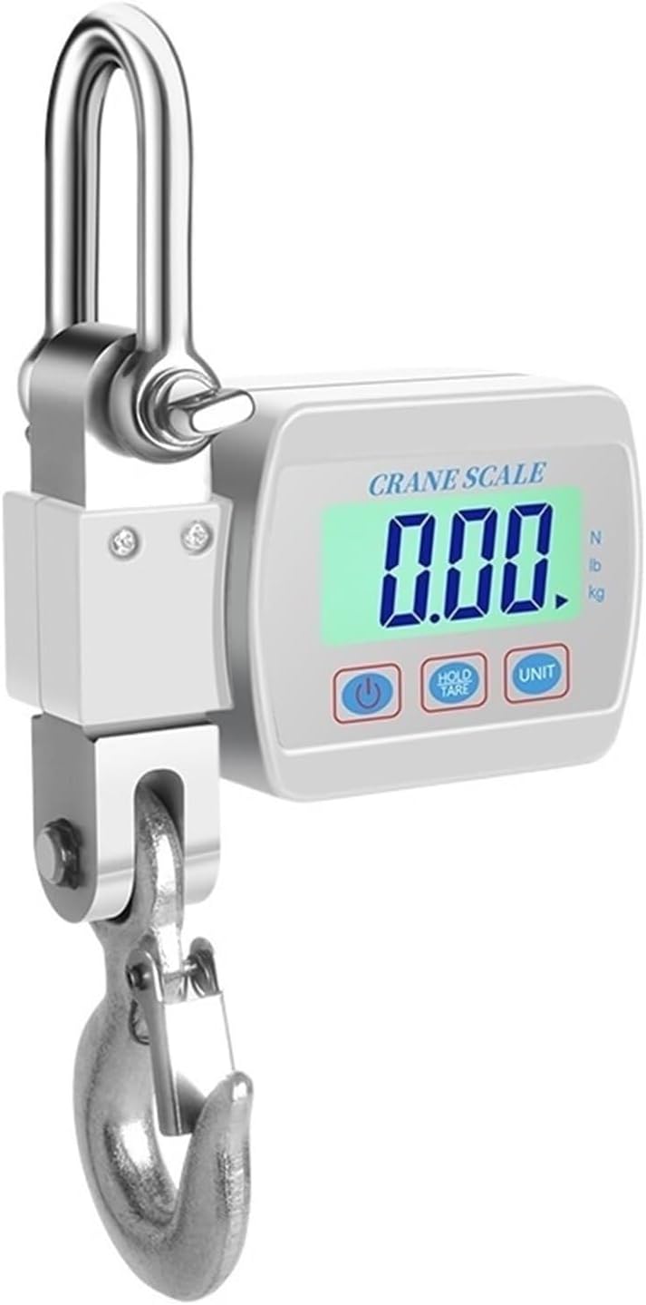 Portable Heavy Duty Crane Scale, Digital Crane Scale, Crane Scale, Digital Crane Scale 300kg/500kg LCD Backlight Industrial Hook Scale Stainless Steel for Farm(Blue 500kg)