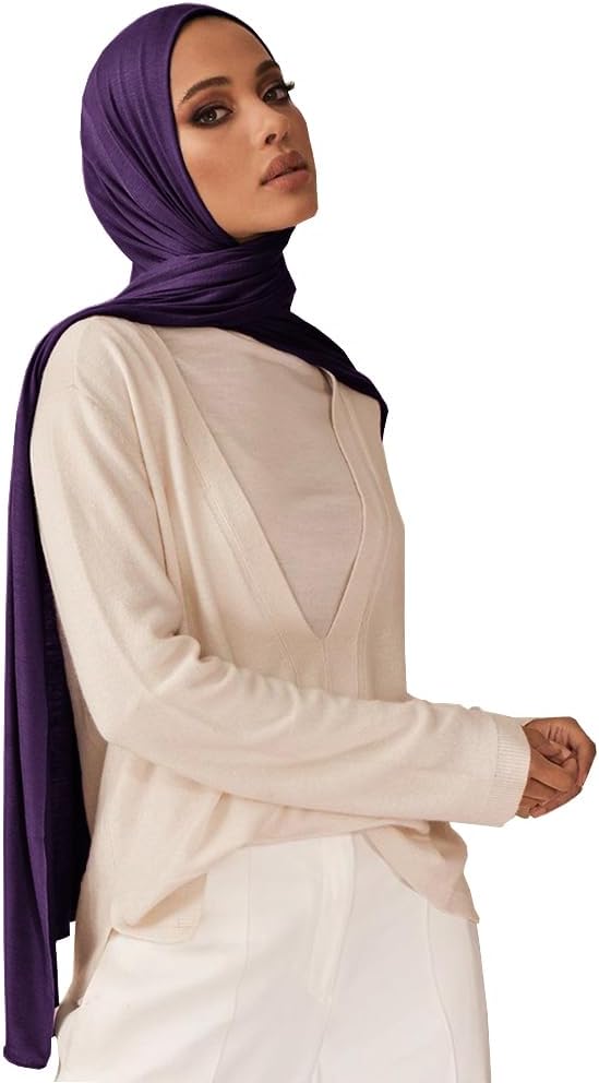 Muslin Hijab Scarf for Women Long Headscarves Solid Head Wraps Soft Pashminas Shawls