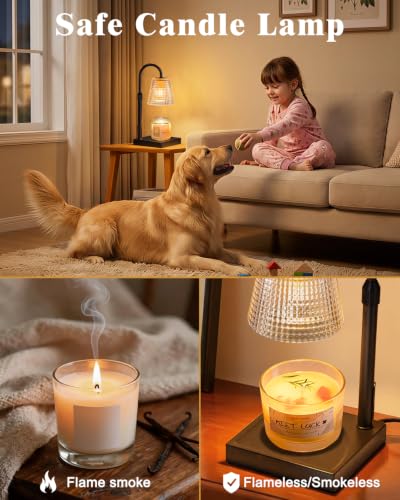 Image of Black Candle Warmer Lamp with Timer, House Warming Gifts New Home Decor